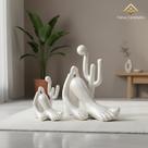 Esculturas Abaporu Design Moderno E Refinado Branco Perolado Kit 2 Peças VÁRIAS VARIEDADES