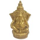 Esculturas Ganesh Meditando Base 7 Cm Dourado Em Resina