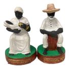 Esculturas Pretos Velhos 8cm Casal resina