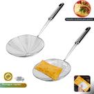 Escumadeira Fritura Inox Resistente 14cm x 34cm Escumadeira para Pastel Salgados e Batata Frita