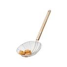 Escumadeira Inox Com Cabo de Madeira Utensílios de Cozinha Fritura Pastel Batata Tempura Polenta Cebola KeHome