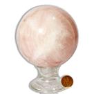 Esfera Quartzo Rosa Media Pedra Natural Classe B 10cm 1,46Kg