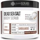 Esfoliante corporal PureScrubs Premium Sandalwood 473 ml com acessórios