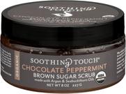 Esfoliante de açúcar mascavo, toque suave, chocolate, hortelã, 240 ml