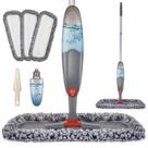 Esfregão de piso em spray de microfibra Domi-patrol com 3 almofadas de reposição Esfregão de piso em spray de microfibra Domi-patrol com 3 almofadas de reposição