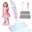 Esfregão de spray infantil Lullulii divertido e funcional com frasco de spray rosa