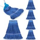 Esfregão de substituição de cabeça de esfregão Nuogo Commercial Wet Mop 6 peças azul