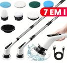 Esfregão Elétrico7 Em 1 Sem Fio Escova De Limpeza Pesada Multiuso 360 Recarregável Giratória