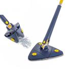 Esfregão Mop Giratório Limpa Vidros Esfregão 360 Graus Rodo Limpeza Microfibra Articulado - Azul