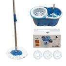 Esfregão Rodo Mop Giratório 360 graus Tronos Balde 12L Limpeza Profissional com 3 Refis Extra Microfibra