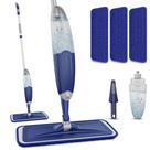 Esfregão spray de microfibra para limpeza de pisos: esfregões de piso de madeira dura úmida e seca com 3 almofadas laváveis para Swiffer Powermop - Esfregão plano com pulverizador para piso de azulejo, madeira, laminado, vinil e mármore