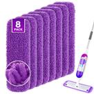 Esfregões UNIMADE, reutilizáveis para Swiffer PowerMop, pacote com 8, roxos