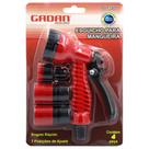 Esguicho para Mangueira, 7 Posições de Ajuste, Engate Rápido, Kit 4 Peças, Vermelho e Preto