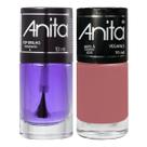 Esmalte Avelã + Top Brilho 10ml Anita