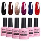Esmalte de unhas AIMEILI Gel, conjunto de 6 unidades de 10 ml, vegano, livre de crueldade Esmalte de unhas AIMEILI Gel, conjunto de 6 unidades de 10 ml, vegano, livre de crueldade