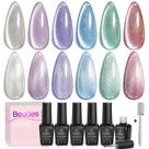 Esmalte de unhas Besouros Cat Eye Gel 6 cores Glitter com ímã