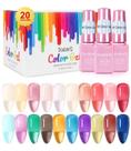 Esmalte de unhas DouborQ Jelly Gel 20 frascos de vidro translúcido de 7 mL