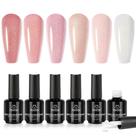 Esmalte de unhas em gel à base de borracha besouros Glitter Nude Pink 15mL