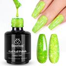 Esmalte de unhas em gel besouros Green Glitter 15mL para manicure