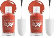 Esmalte de unhas wet n wild Fast Dry AF Laranja-Red Toasted 40mL x2