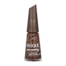 Esmalte Marrom Risqué & Chilli Beans A Onça que Habita em Mim Efeito