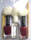 ESMALTE PRISCILA -KIT VIAGEM-2 ESMALTES, 5 MINI LIXAS, 2 PALITOS, 30ML ACETONA e 3 BOLAS DE ALGODÃO.