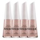 Esmalte Risqué Cor Gota dos Anjos Metálico com 8ml Kit com quatro unidades