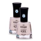 Esmalte Risqué Diamond Gel Cor Branco Camafeu 9,5ml Kit com duas unidades