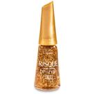 Esmalte Risqué Livre para Brilhar Glitter Dourado Cor Chega e Arrasa com 8ml