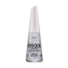 Esmalte Risqué Livre para Brilhar Glitter Prata Cor Capricha no Glow 8ml