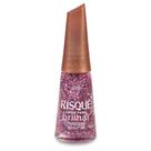 Esmalte Risque Livre para Brilhar Glitter Rosa Cravejada com 8ml Esmalte Risque Livre para Brilhar Glitter Rosa Cravejada com 8ml
