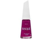 Esmalte Risqué Ser Pink é Power Léo Mandou Flores - Rosa Cremoso Hipoalergênico 8ml