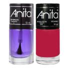 Esmalte Rosa Fúcsia + Top Brilho 10ml Anita