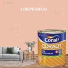 Esmalte Sintético Base Água Coral Coralit 800ml Tinta Cor Laranja Acetinado p/Madeiras e Metais e Pintura em Artesanato de MDF.