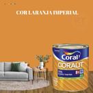 Esmalte Sintético Base Água Coral Coralit 800ml Tinta Cor Laranja Acetinado p/Madeiras e Metais e Pintura em Artesanato de MDF.