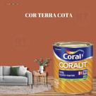 Esmalte Sintético Base Água Coral Coralit 800ml Tinta Cor Laranja Acetinado p/Madeiras e Metais e Pintura em Artesanato de MDF.