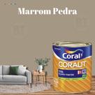 Esmalte Sintético Base Água Coral Coralit 800ml Tinta Cor Marrom Acetinado p/Madeiras e Metais e Pintura em Artesanato de MDF