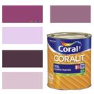 Esmalte Sintético Base Água Coral Coralit 800ml Tinta Cor Roxo Acetinado p/Madeiras e Metais e Pintura em Artesanato de MDF.