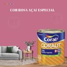 Esmalte Sintético Base Água Coral Coralit 800ml Tinta Cor Roxo Acetinado p/Madeiras e Metais e Pintura em Artesanato de MDF.