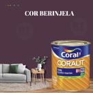 Esmalte Sintético Base Água Coral Coralit 800ml Tinta Cor Roxo Acetinado p/Madeiras e Metais e Pintura em Artesanato de MDF. Esmalte Sintético Base Água Coral Coralit 800ml Tinta Cor Roxo Acetinado p/Madeiras e Metais e Pintura em Artesanato de MDF.
