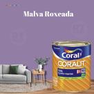 Esmalte Sintético Base Água Coral Coralit 800ml Tinta Cor Roxo Acetinado p/Madeiras e Metais e Pintura em Artesanato de MDF.