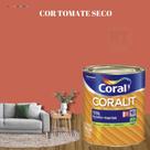 Esmalte Sintético Base Água Coral Coralit 800ml Tinta Cor Vermelho Acetinado p/Madeiras e Metais e Pintura em Artesanato de MDF