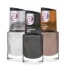 Esmaltes Coleção Metalizada Bronze + Aluminio + Planetário Cora