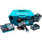 Esmerilhadeira Angular 115mm, Bateria 40V XGT, Carregador, Makita GA015GM201-127V