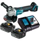 Esmerilhadeira Angular 2 Baterias 18v 5ah Makita Dga505z Com Carregador Rápido Bivolt