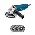 Esmerilhadeira Angular 4 1/2" 850W 3 Discos De Desbaste GWS 850 Bosch