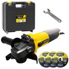 Esmerilhadeira Angular 4.1/2 POL 850W 115MM EV850 EVALD + Kit 3 Discos e Maleta