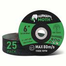 Esmerilhadeira angular Cut Off Wheels SUPMAMMOTH de 6 polegadas, pacote com 25