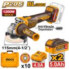 Esmerilhadeira Angular INGCO Bl 4.1/2" 1200W Bateria 20V P20S