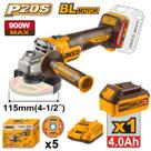 Esmerilhadeira Angular INGCO BL Bateria 20V P20S Esmerilhadeira Angular INGCO BL Bateria 20V P20S